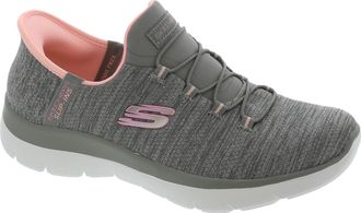 Skechers Womens Summits Hands Free Slip-ins Sneakers, Gycl=grey/Coral, 10 Wide