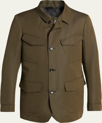 Tom Ford Mens Compact Nylon Flap-Pocket Field Jacket