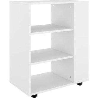 vidaXL Vidaxl - Armario con ruedas de madera contrachapada blanco 60x35x75 cm