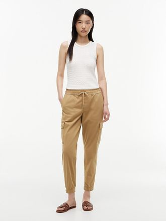 Tommy Hilfiger Womens Stretch-Cotton Cargo Jogger - Classic Khaki - XL