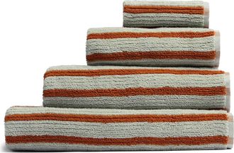 Parachute Resort Stripe Organic Cotton Towel in Sage With Russet at Nordstrom, Size Bath Sheet