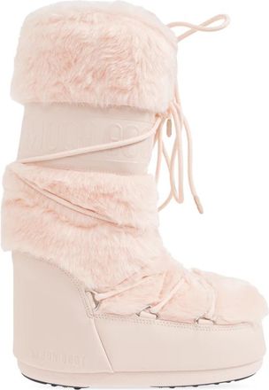 Moon Boot MB Icon Faux Fur Snow Boots - Dames - Winterlaarzen - Roze - 35 EU - Leer - Schoenen