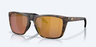 Costa Unisex Mainsail Xl Polarized Squared Sunglasses In Matte Tort Gold Mirror