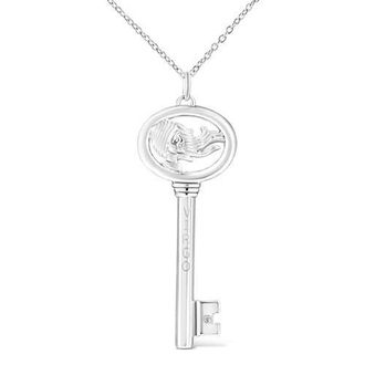 House of Brilliance 925 Sterling Silver Diamond Accent Zodiac Key 18 Pendant Necklace in Virgo at Nordstrom