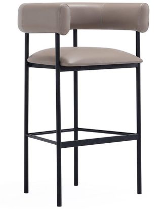 Manhattan Comfort Onda Metal Upholstered Vegan Leather Barstool