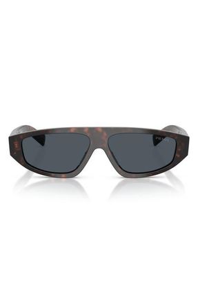 Prada 57mm Irregular Sunglasses in Root Havana /Dark Grey at Nordstrom