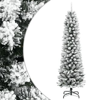 vidaXL Rbol De Navidad Artificial Estrecho Con Nieve Pvc Y Pe 240 Cm Vidaxl