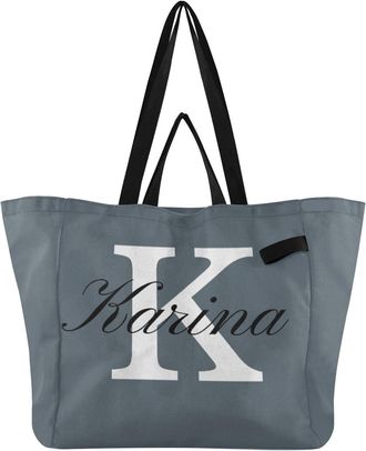 Generic Custom Dark Grey pattern Reusable Canvas Tote Bag, Heavy Duty Grocery Shopping Bag with Hard Bottom Large Capacity Double Handles Work Groceries Trave