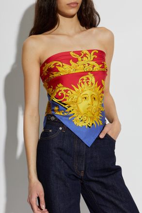 Versace Silk Scarf With The Sun Print, Unisex, Multicolour