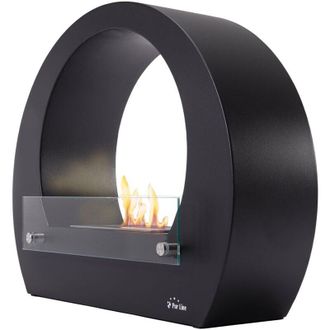 Purline Purline - Chimenea De Etanol De Acero Con Llama Regulable Negro