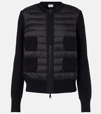Moncler Cardigan Tricot in lana vergine e piumino