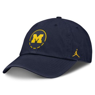 Nike Mens Michigan Natural Club Jordan Brand College Adjustable Hat in Blue | JC0141SMWN-YW8