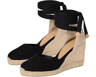 Castaner Womens Castaner Carina Sandal Black Wedge Heel Espadrille VER1111
