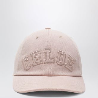 Chlo&eacute; Pink cotton denim baseball cap