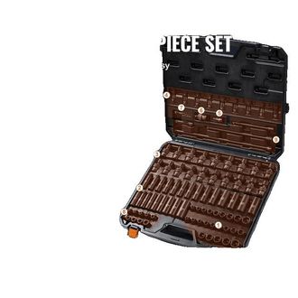 OEM Juego De Llaves De Impacto, Acero Aleado Duradero, Compatibilidad Vers&aacute;til, Cr-mo, 90 Piezas