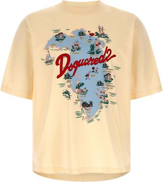 Dsquared2 White Crewneck Printed T-Shirt