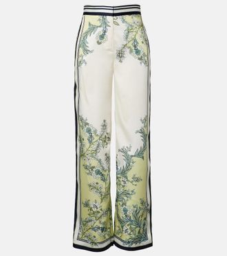 Veronica Beard Grigore floral twill palazzo pants