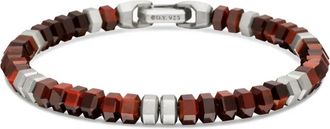 David Yurman Bracciale Hex Bead in argento sterling (6mm) - Marrone