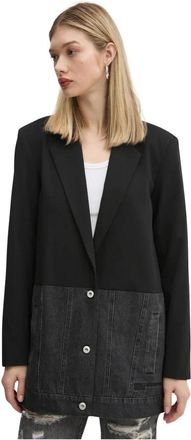 Karl Lagerfeld Gemengde Materiaal Blazer - Dames - Blazers - Zwart - S - Polyester - Jassen