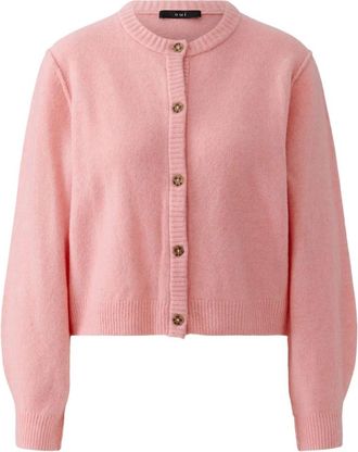 Oui Cardigan - Dames - Vesten - Roze - XL - Wol - Truien & Vesten