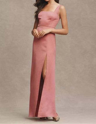 BHLDN Sophia Satin Maxi Dress In Pink