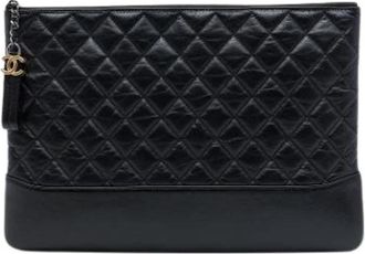 Chanel Pre-owned Gabrielle O Case - Dames - Vintage Clutch - Zwart - ONE Size - Leer - Vintage