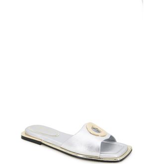 Kenneth Cole Asher Slide Sandal in Silver Leather at Nordstrom Rack, Size 8.5