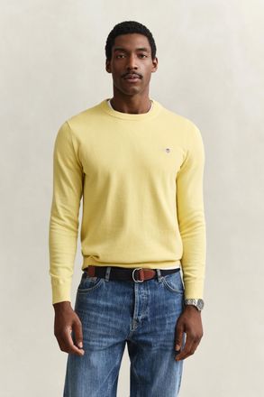 GANT Men Cotton Crew Neck Sweater (XXXL) LIGHT MUSTARD YELLOW