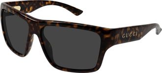 Gucci Vierkante Zonnebril - Heren - Zonnebrillen - Bruin - 59 MM - Accessoires