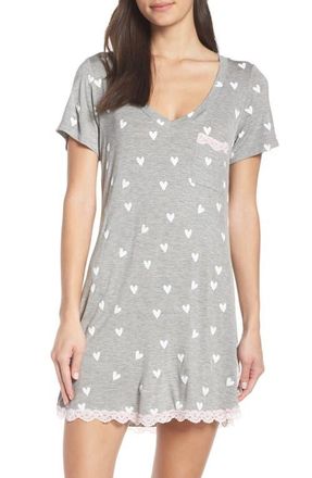 Honeydew Intimates Intimates All American Sleep Shirt in Heather Grey Hearts at Nordstrom, Size X-Large