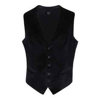 Tagliatore V-neck Velvet Vest - male - Tagliatore - Waistcoats - Black - L - Suits