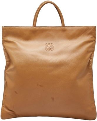 Loewe Beige Leather Handbag Tote Bag (Pre-Owned)