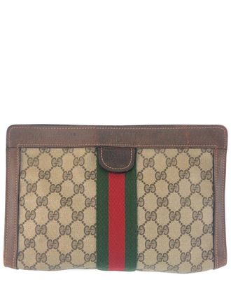 Gucci Vintage Gg Supreme Clutch (Authentic Pre-Loved)