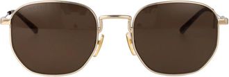 Gucci Vierkante Zonnebril - Heren - Zonnebrillen - Geel - 52 MM - Accessoires