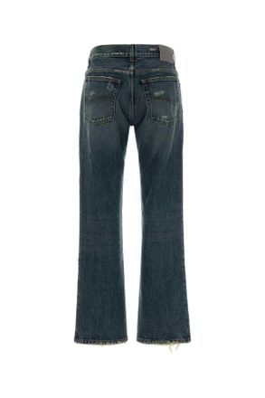 Balenciaga Womens Denim Jeans Dirtyvintageblue Exterior: Cotton
