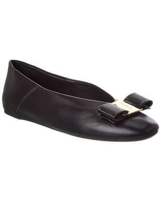 Ferragamo Vara Bow Leather Flat