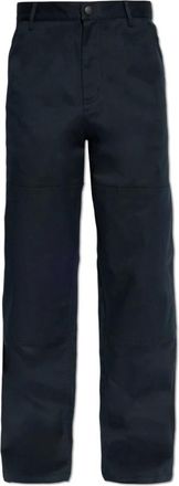 Moncler Broek met logo - Heren - Straight fit broeken - Blauw - S - Katoen - Broeken