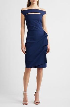 La Petite Robe Di Chiara Boni Melania Jersey Dress in Blue Notte at Nordstrom Rack, Size 14 Us / 50 It