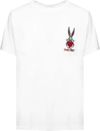 Family Fir$t Milano B-Hugs Crewneck T-shirt met Bugs Bunny - Heren - T-shirts - Wit - L - Katoen - Tops