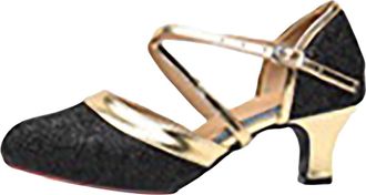 Generic Jazz Dance Shoes Size 3 Long Slipper Socks for Women Solid Color Casual Toe Flat Soft Slipper Socks for Women Indoor Ballet Slippers (Black, 5.5)