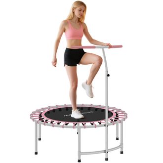 OEM Cama El&aacute;stica Fitness &Oslash;102 Cm Con Mango Ajustable De 5 Niveles Y Marco De Acero Para Entrenamiento Piernas Cuerpo Azul