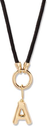 Brook & York Kai Initial Charm Necklace in Gold/Black A at Nordstrom