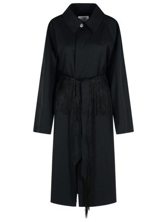 Maison Margiela Black Virgin Wool Trench Coat