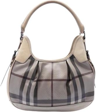 Burberry Pre-owned Hobo Bag - Dames - Vintage Schoudertas - Grijs - ONE Size - Leer - Vintage