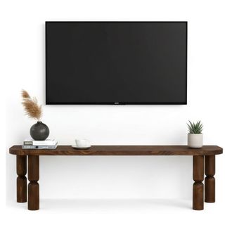 Dmora Dmora - Mueble De Televisi&oacute;n Ceres, Aparador De Sal&oacute;n, Mueble Bajo Para Tv, Base De Pared Equipada, 140x35h40 Cm, Nuez, Con Embalaje Reforzado