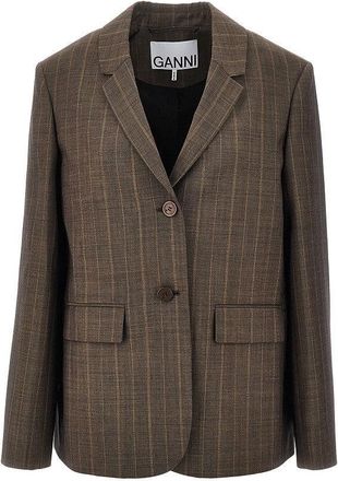 Ganni Wool jacket with pinstriped motif Woman 36