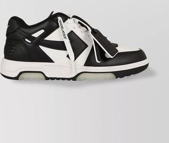 Off-white leather low-top sneakers