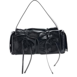 Acne Studios Micro Multipocket Crinkled Leather Handbag in Black at Nordstrom