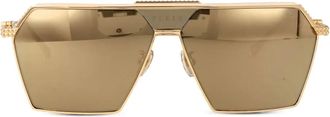 Philipp Plein Eyewear Zonnebril met geometrisch montuur - Goud