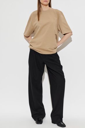 Ami T-shirt With Logo, Womens, Beige